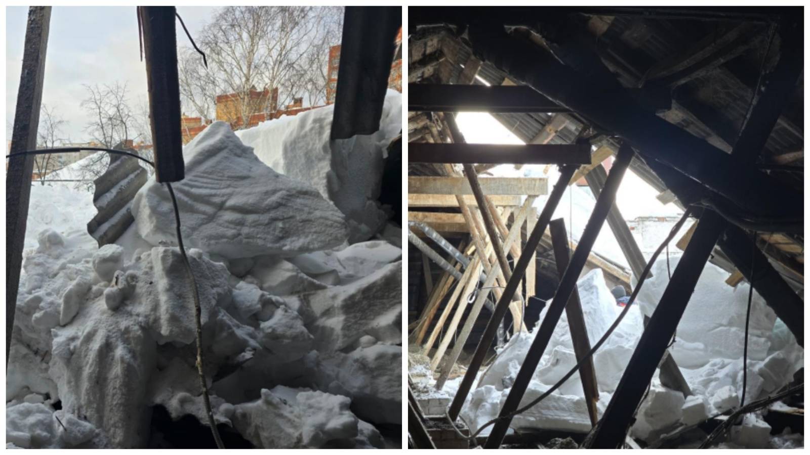 Крыша пятиэтажки на ул.Восстания в Казани рухнула под весом снега