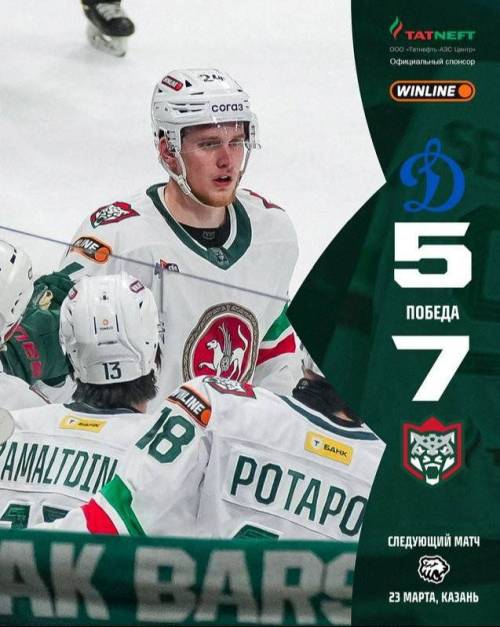 «Ак Барс» вырвал победу у московского «Динамо» благодаря хет-трику Тодда