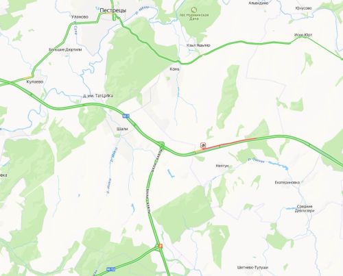Из-за вылетевшей с дороги фуры образовалась пробка на трассе М-7 в сторону Казани