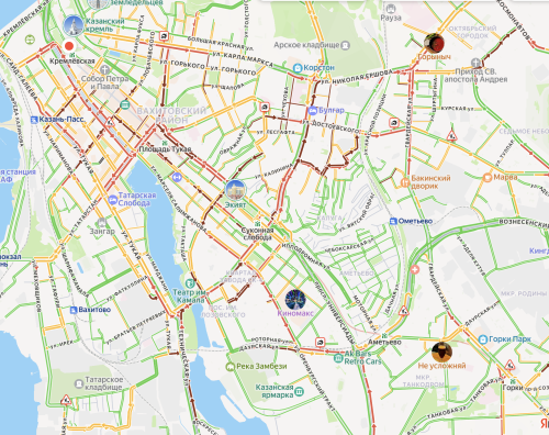 Пробки на дорогах Казани достигли 9 баллов