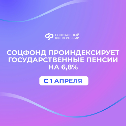С 1 апреля в России социальные пенсии вырастут на 6,8 процента