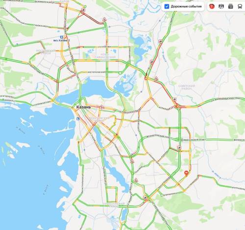 Казань встала в 7-балльных пробках