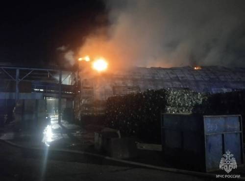 В Набережных Челнах потушили крупный пожар в ангаре с мусором