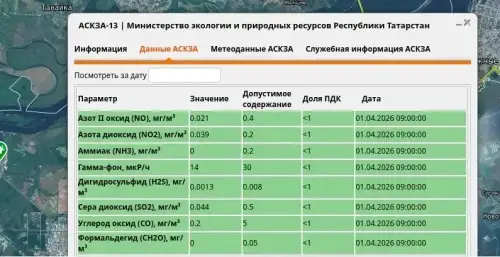 Минэкологии РТ — о качестве воздуха в Нижнекамске: превышений не выявлено