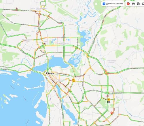 Пробки в Казани достигли 7 баллов