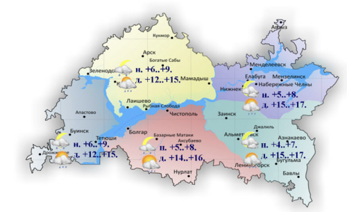 Грозы и сильный ветер ожидаются в Татарстане в воскресенье