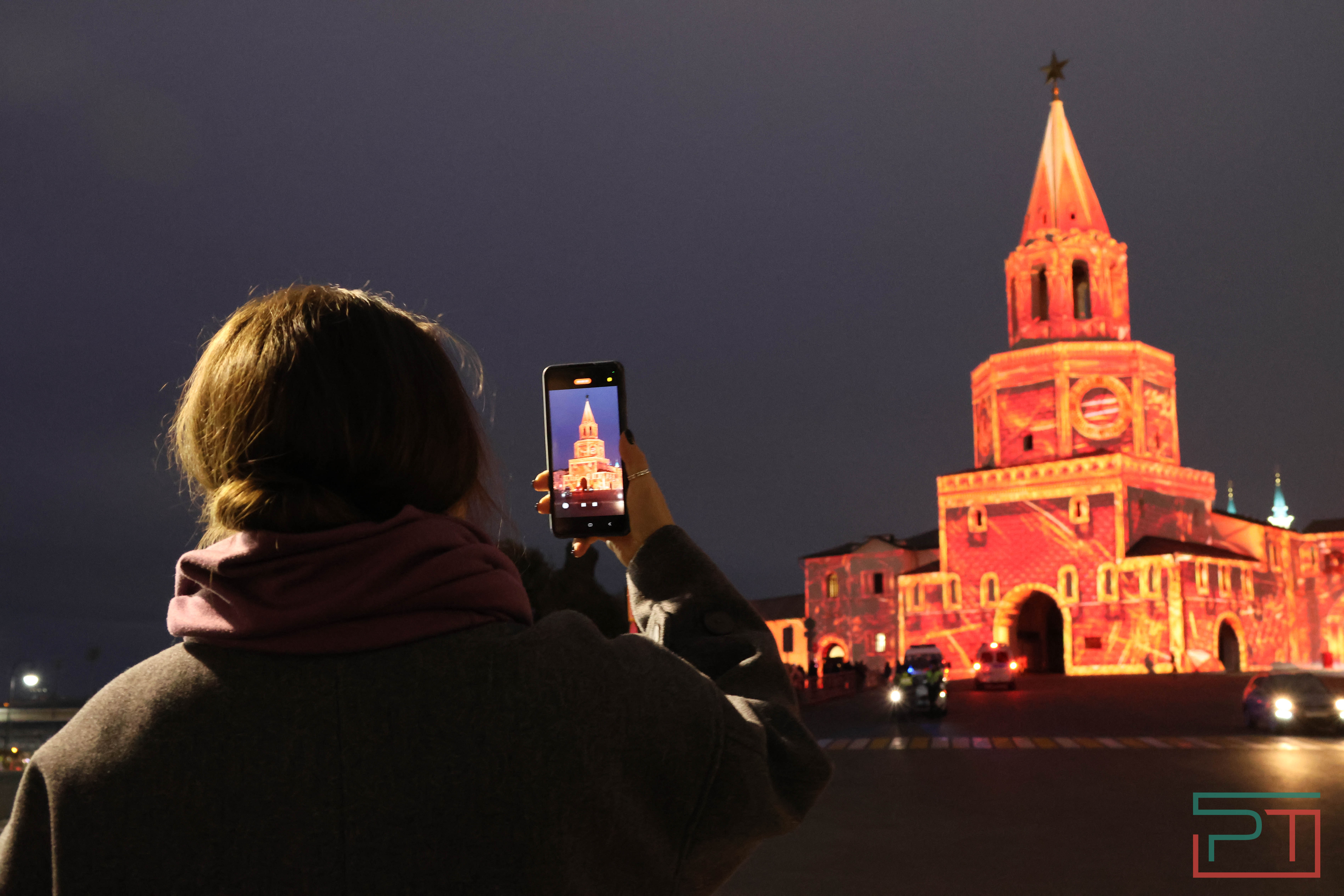 Световое шоу на стенах Казанского Кремля