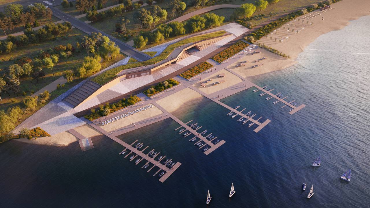 Причалы, верфи и пляжи: в Казани представили рендеры яхтенной марины на Локомотиве