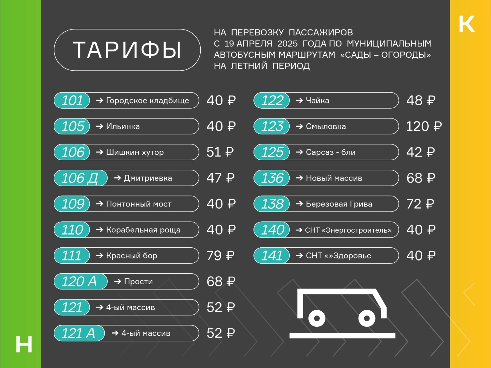 В Нижнекамске начали ходить сезонные дачные маршруты