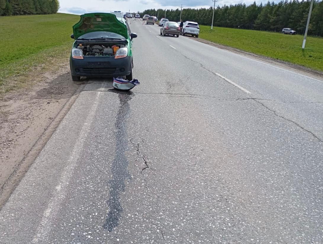 29-летний мотоциклист погиб, влетев во встречную иномарку в Кукморском районе