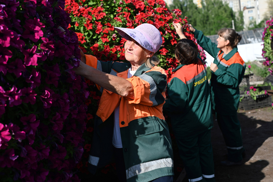 Улицы Казани украсили более 1 тыс. цветочных кашпо