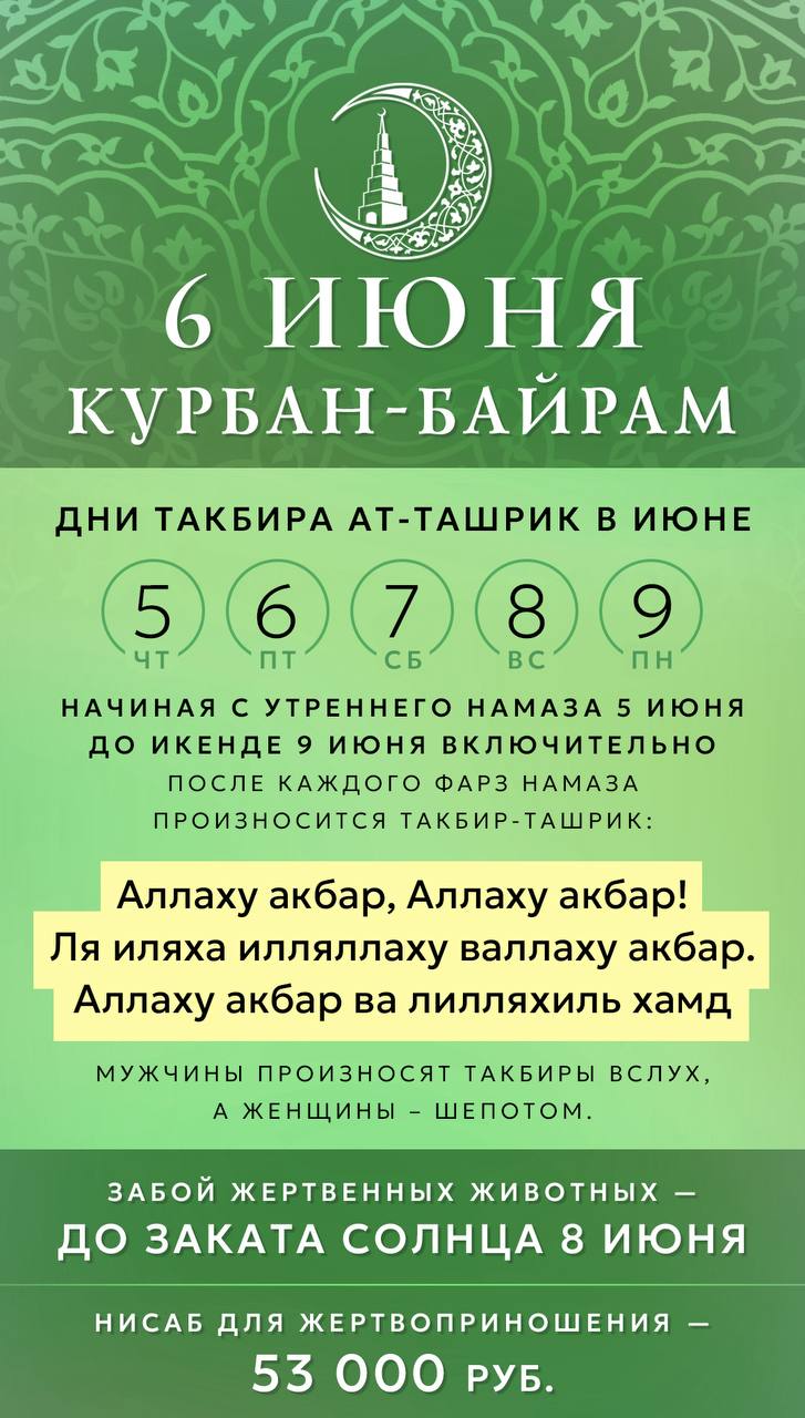 Муфтий Татарстана сделал важное напоминание о намазе в дни Курбан-байрама