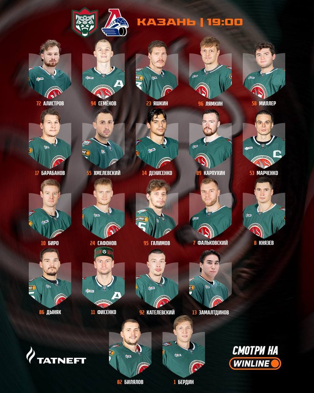 «Ак Барс» опубликовал состав на матч с «Локомотивом»