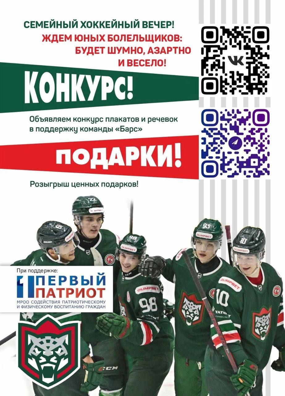 В Казани пройдет хоккейный матч между «Барсом» и «Норильском» в поддержку ветеранов СВО