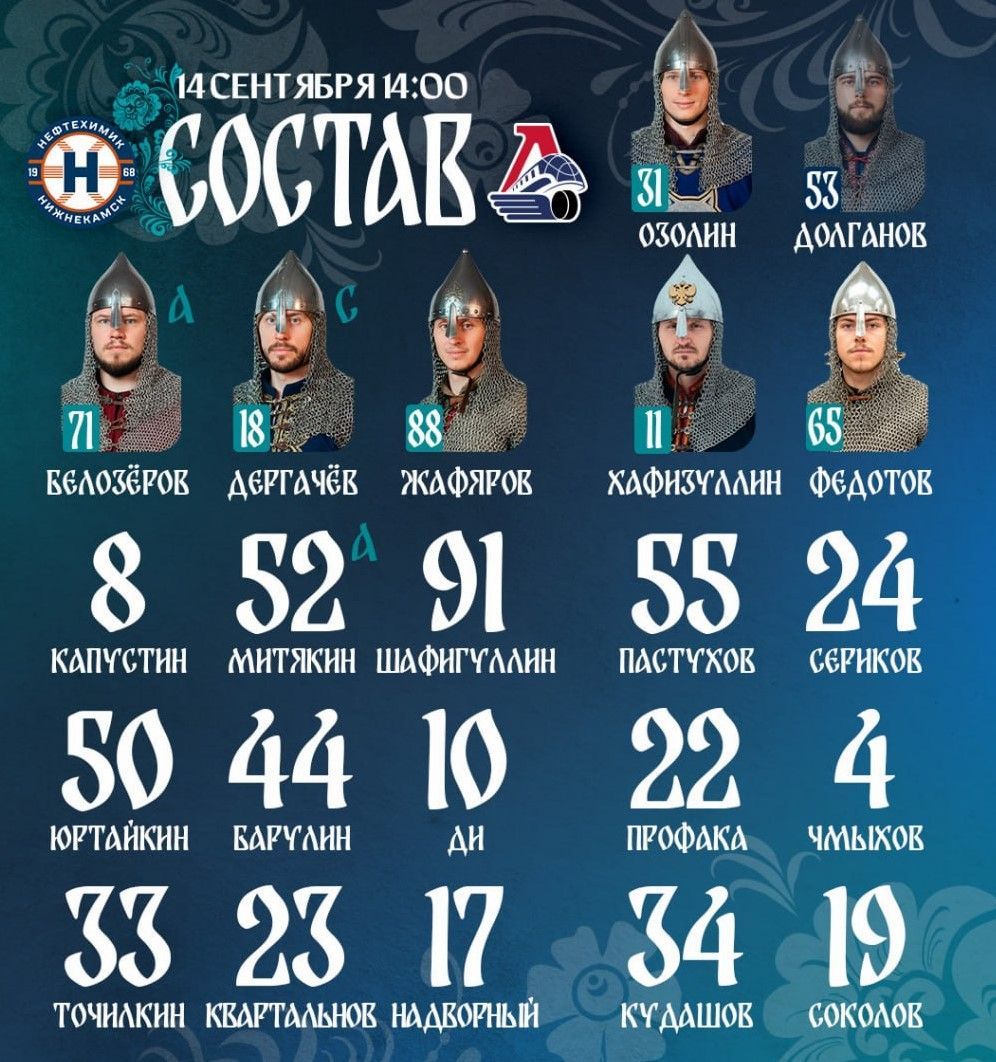 «Нефтехимик» опубликовал состав на матч с «Локомотивым»