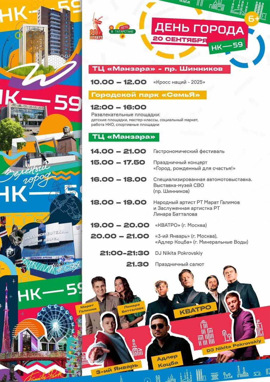 Стала известна программа Дня города в Нижнекамске