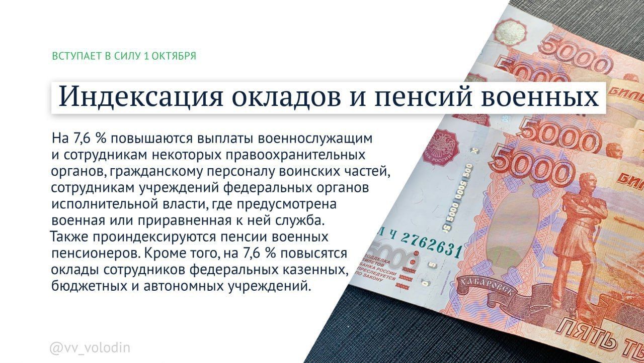 Володин назвал семь новых законов октября в России