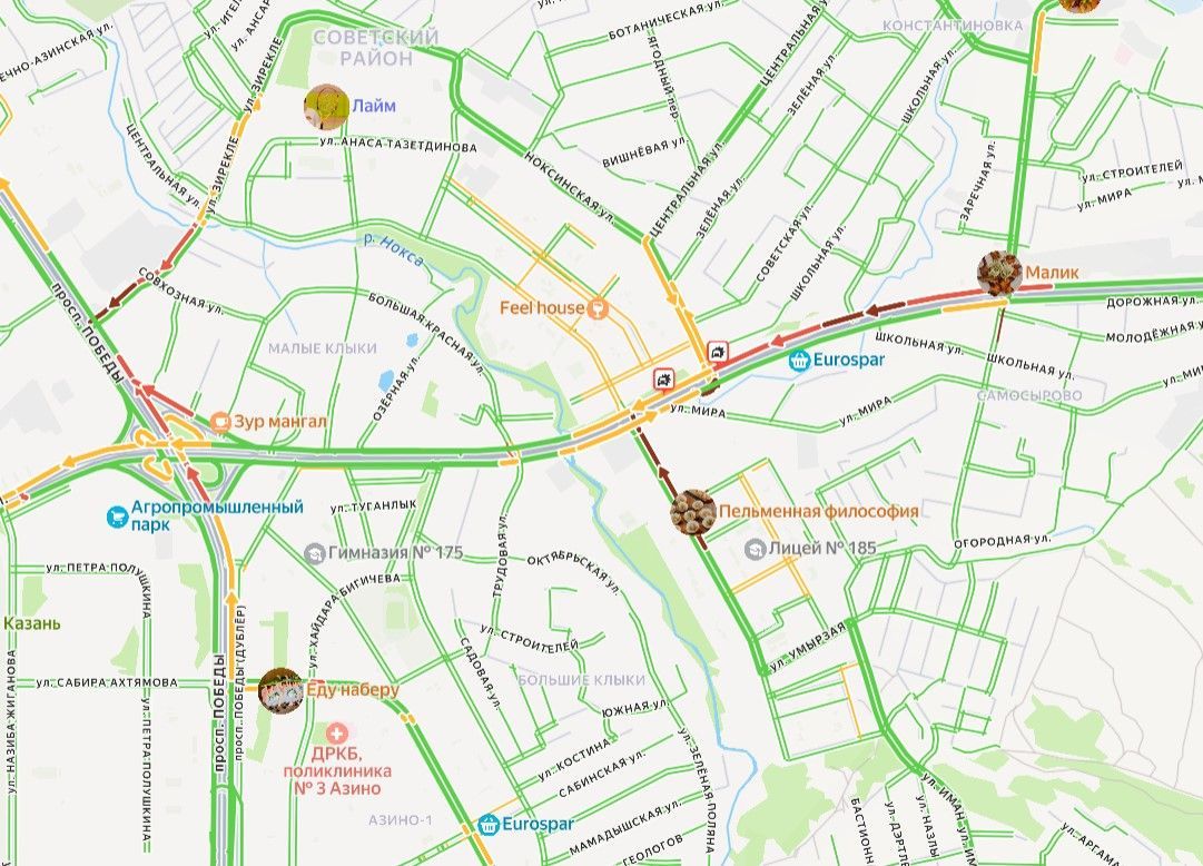 Из-за аварии парализовано движение по Мамадышскому тракту в Казани