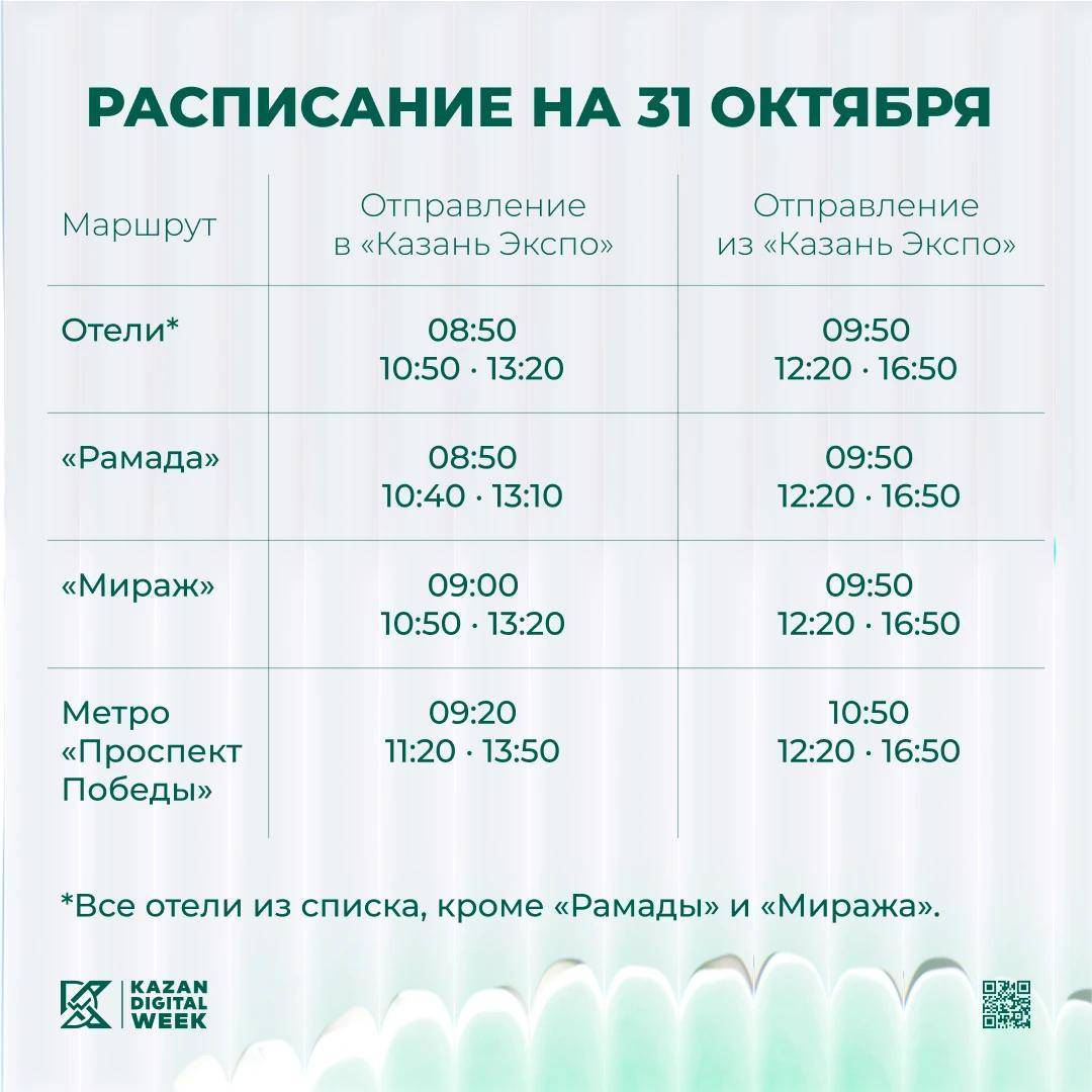 Бесплатные шаттлы запустят в Казани во время Kazan Digital Week
