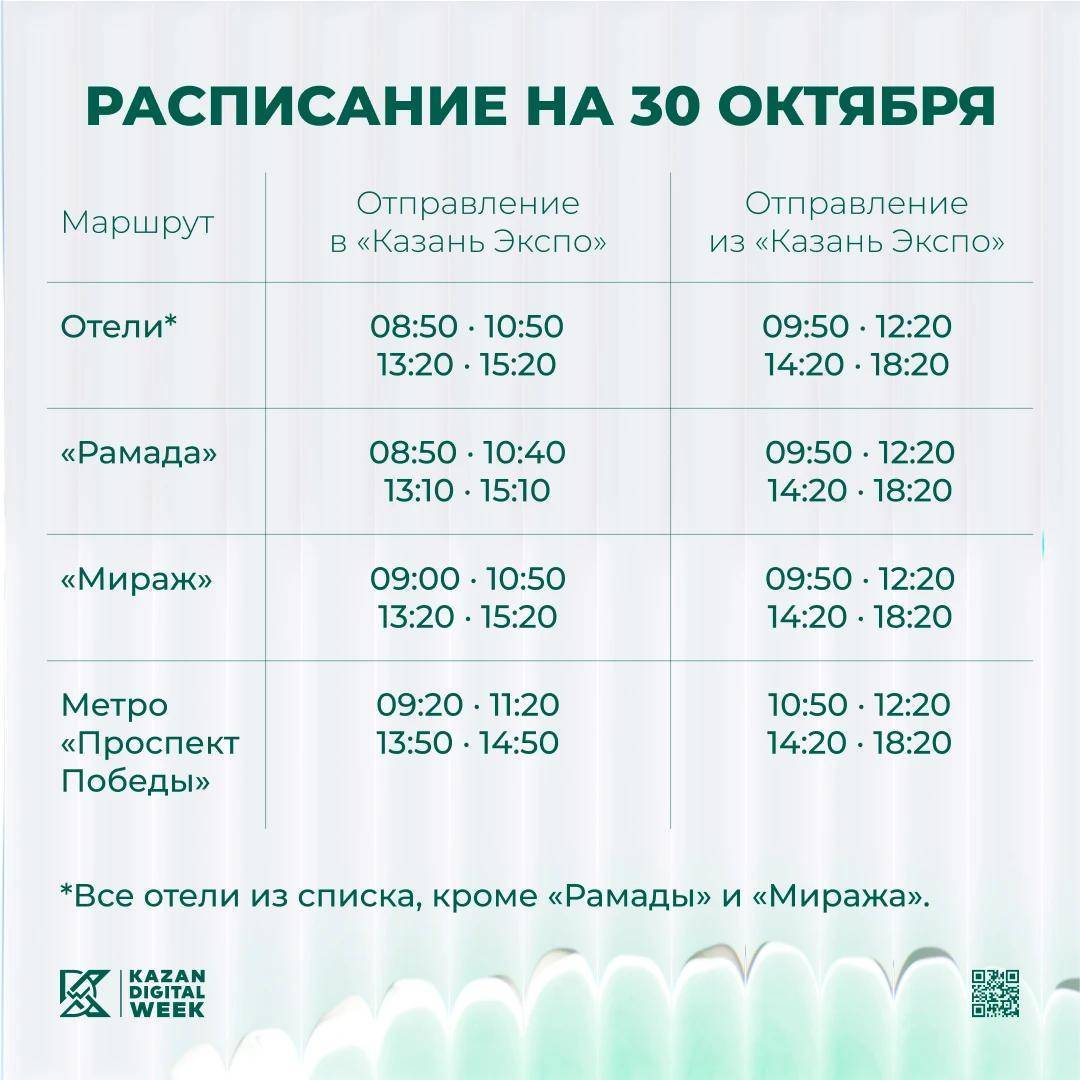 Бесплатные шаттлы запустят в Казани во время Kazan Digital Week
