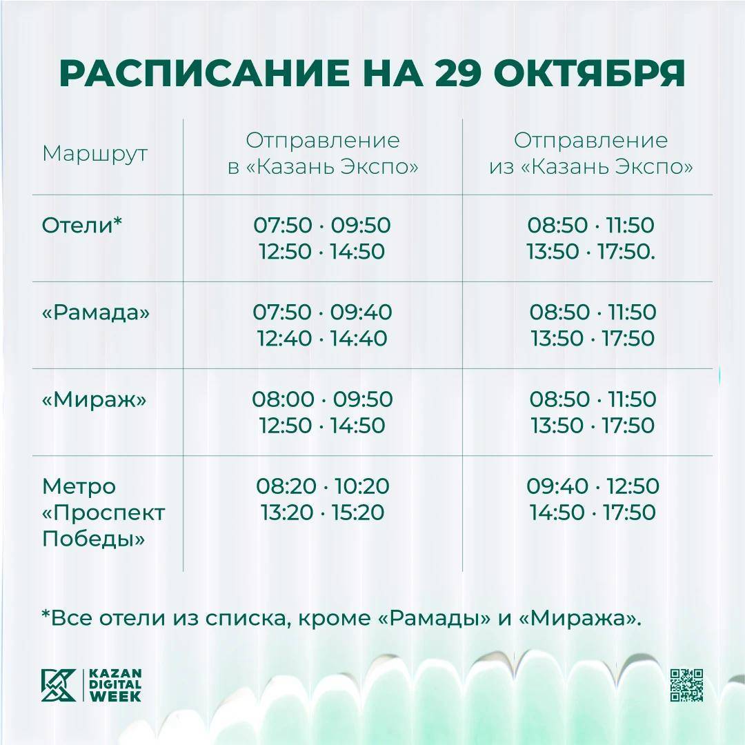 Бесплатные шаттлы запустят в Казани во время Kazan Digital Week