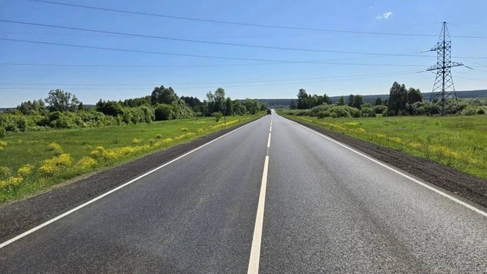 В Татарстане завершен ремонт дороги-подъезда к Менделеевску