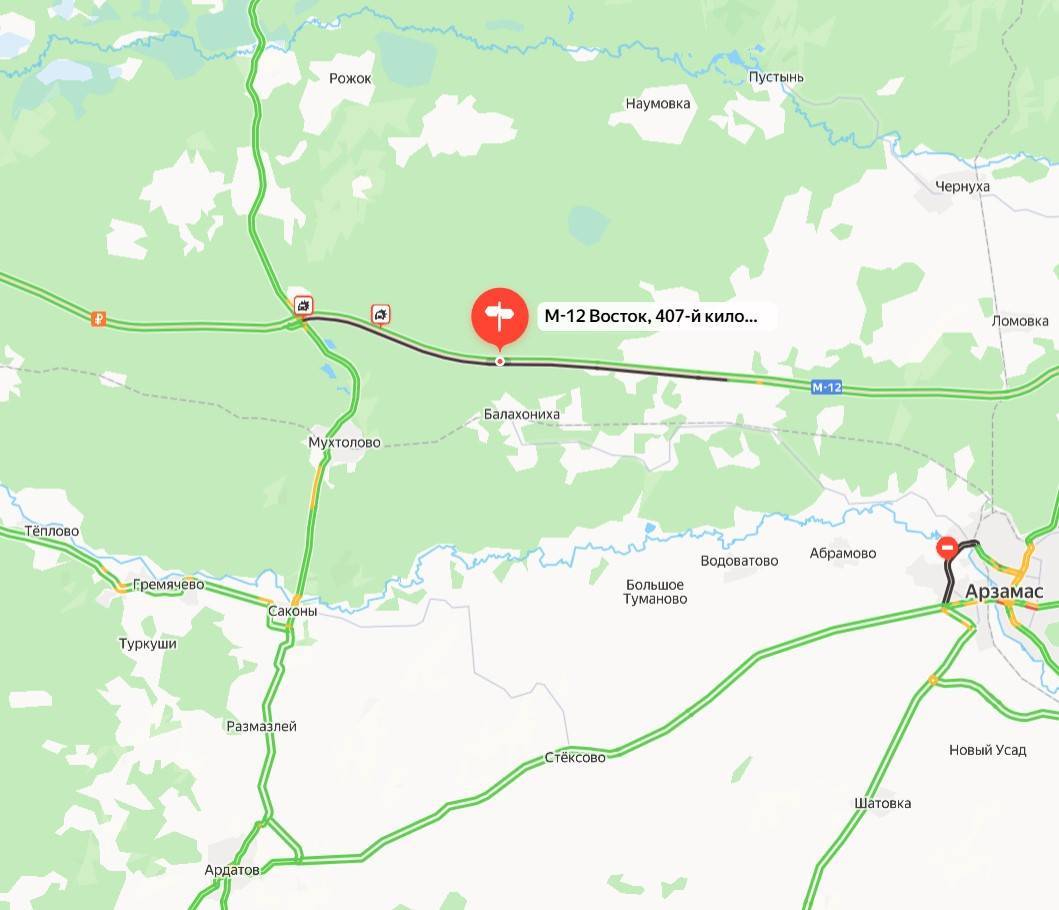 На трассе М-12 «Восток» ограничено движение в сторону Казани