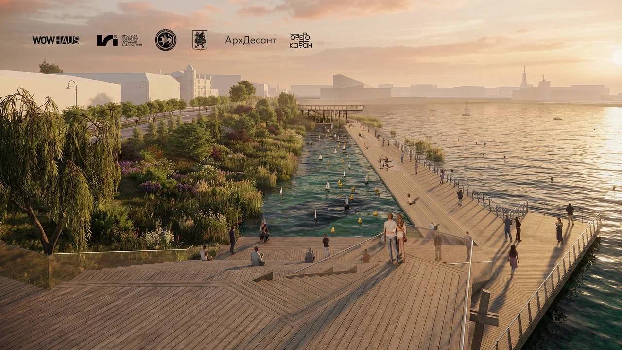 Был фонтан у старого Камаловского, будет и у нового: в Казани продолжат благоустройство набережной Кабана