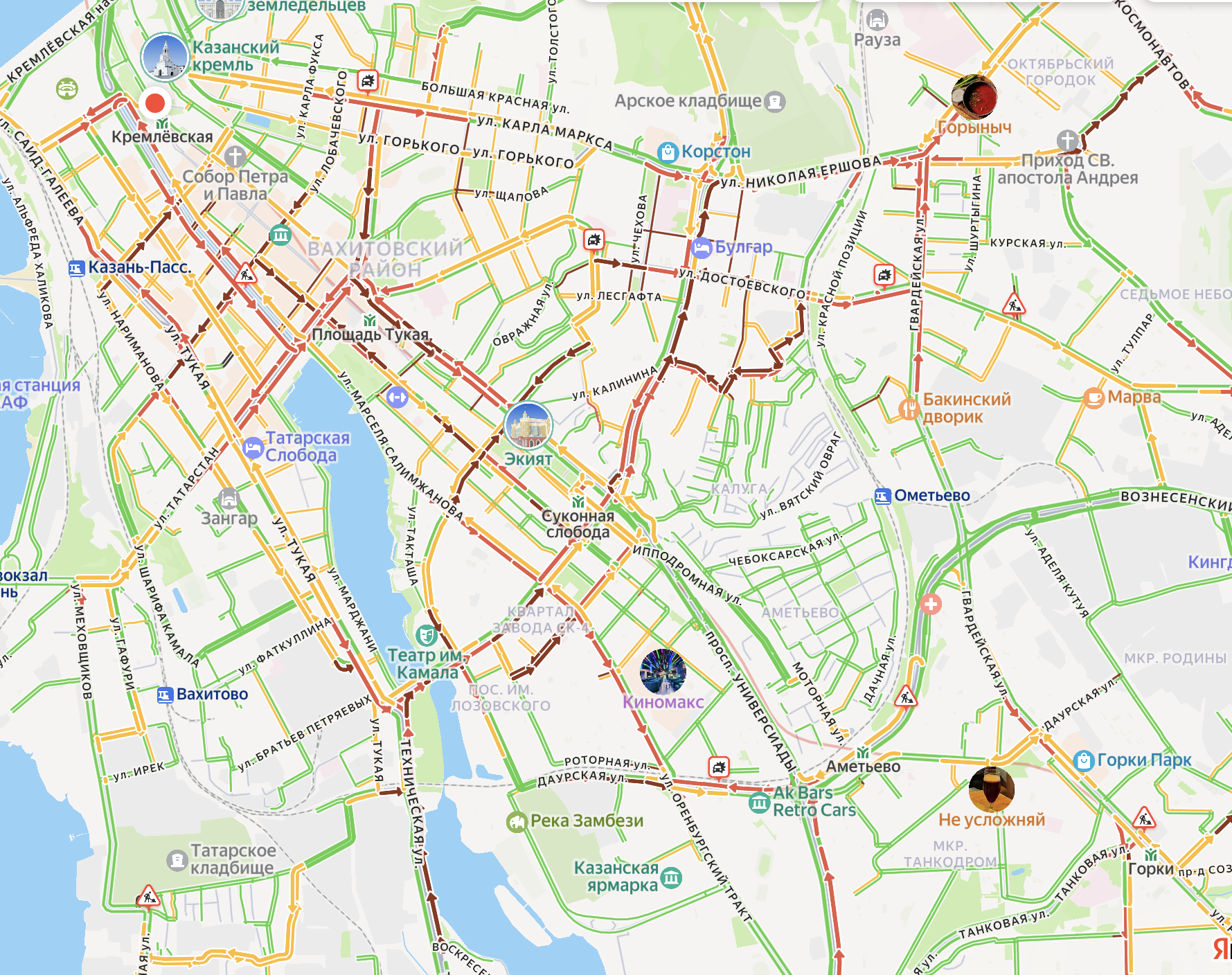 Пробки на дорогах Казани достигли 9 баллов