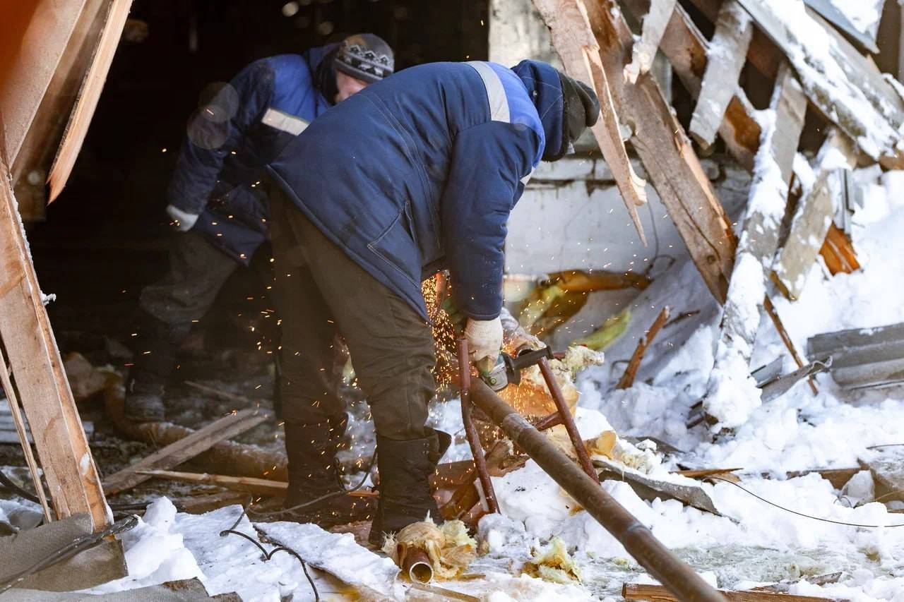 В Казани восстановили отопление в доме, где рухнула часть крыши