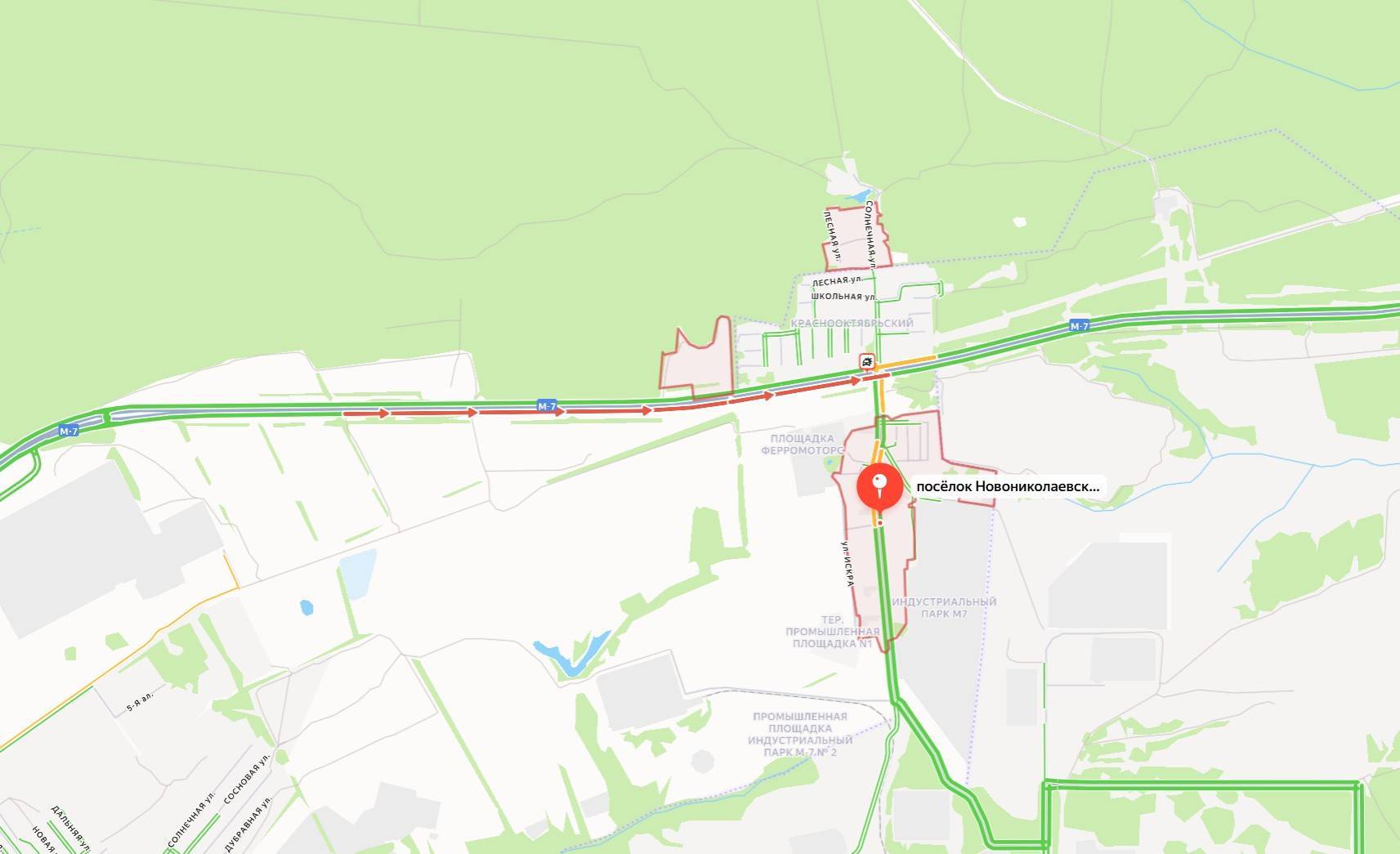 Многокилометровая пробка образовалась на трассе М-7 под Казанью