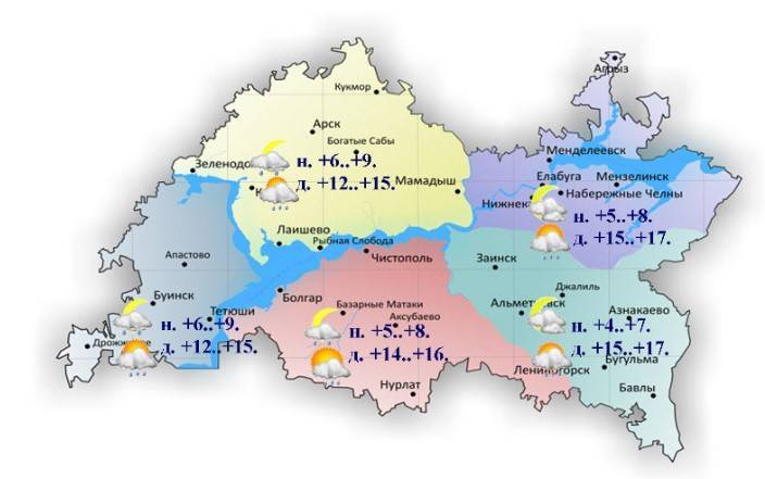 18 апреля Татарстан накроют дожди и грозы с сильным ветром