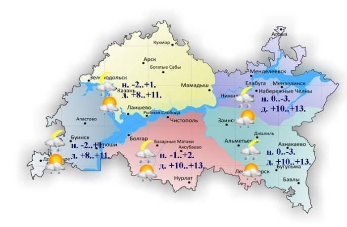 30 апреля в Татарстане ожидаются дожди и мокрый снег
