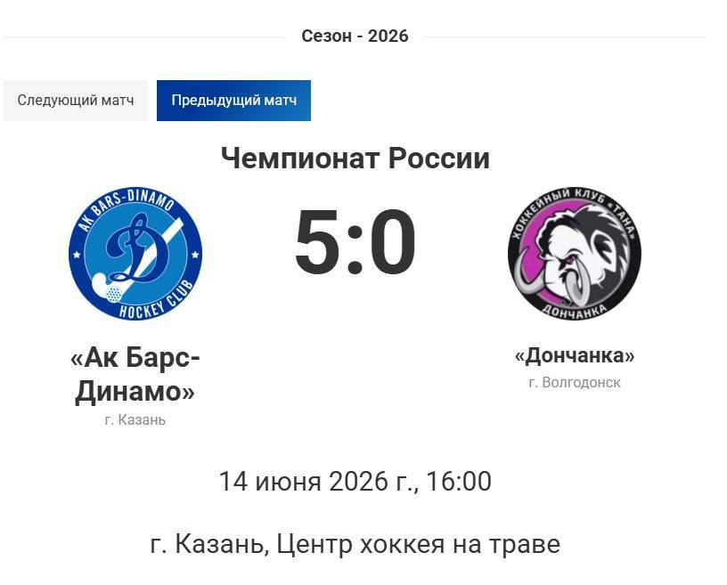 Хоккеистки «Ак Барс - Динамо» разгромили «Дончанку» со счетом 5:0