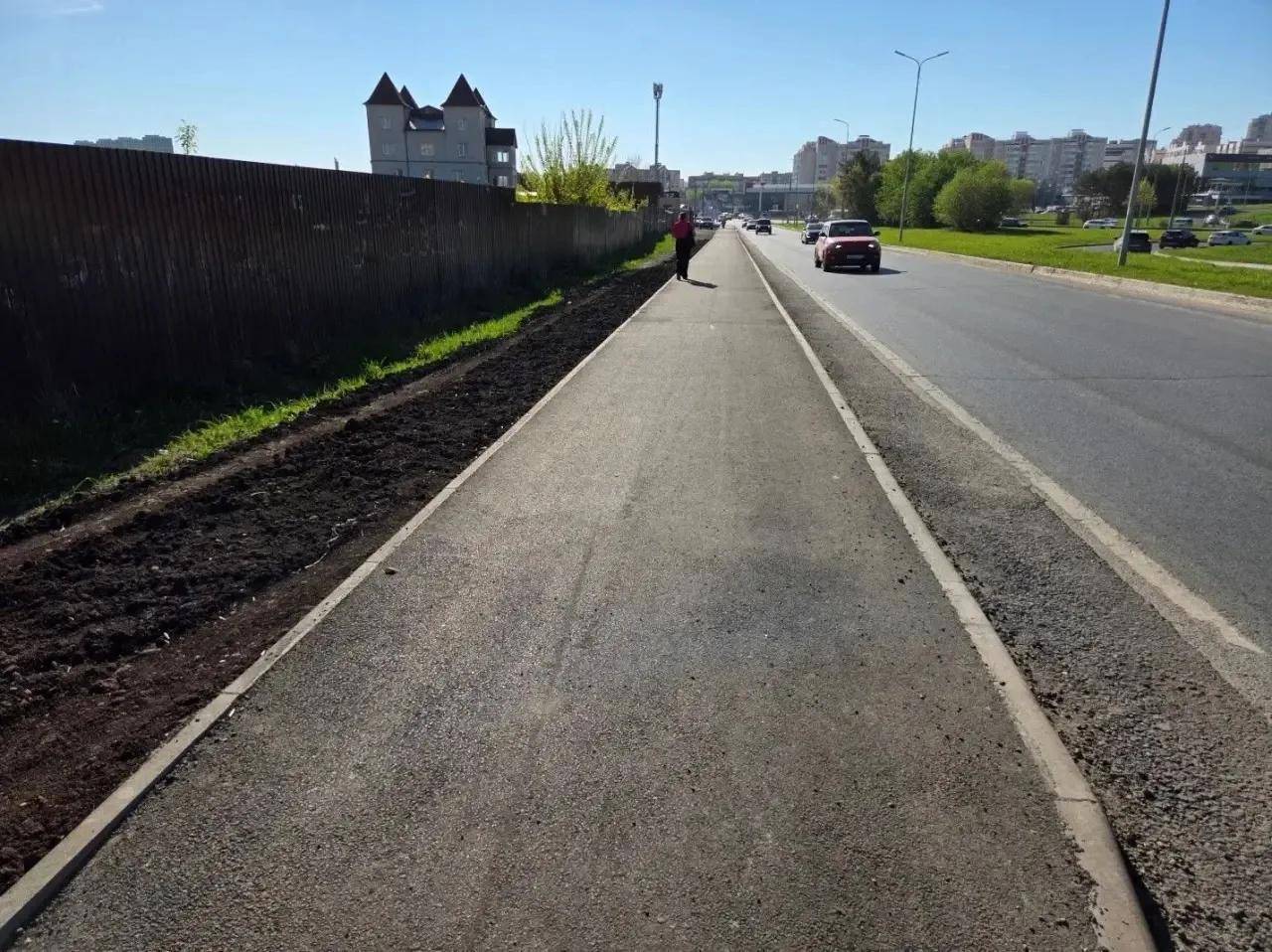 В Казани по нацпроекту обновили тротуары на Мамадышском тракте