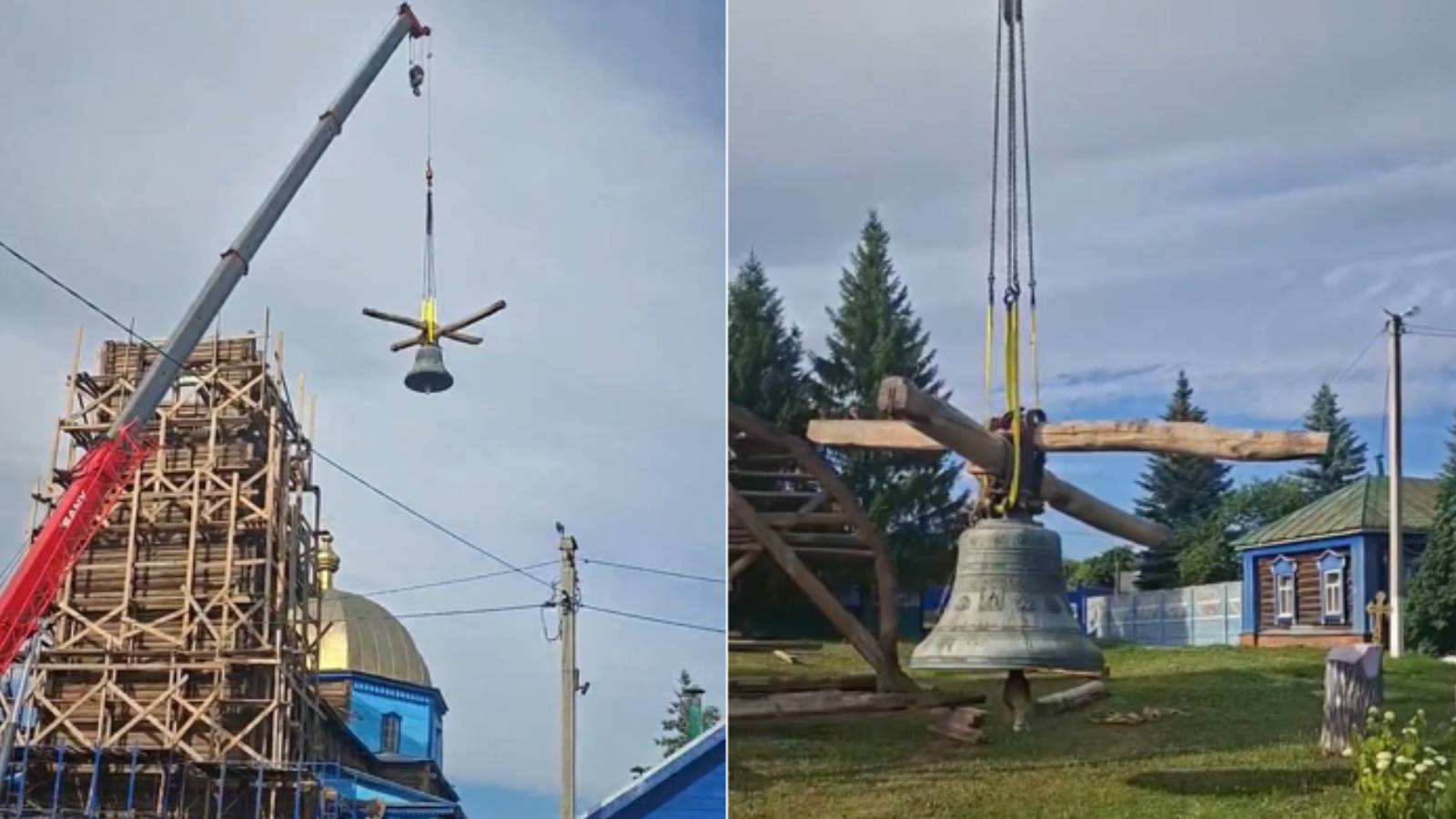 На самой большой деревянной церкви Татарстана демонтировали купол