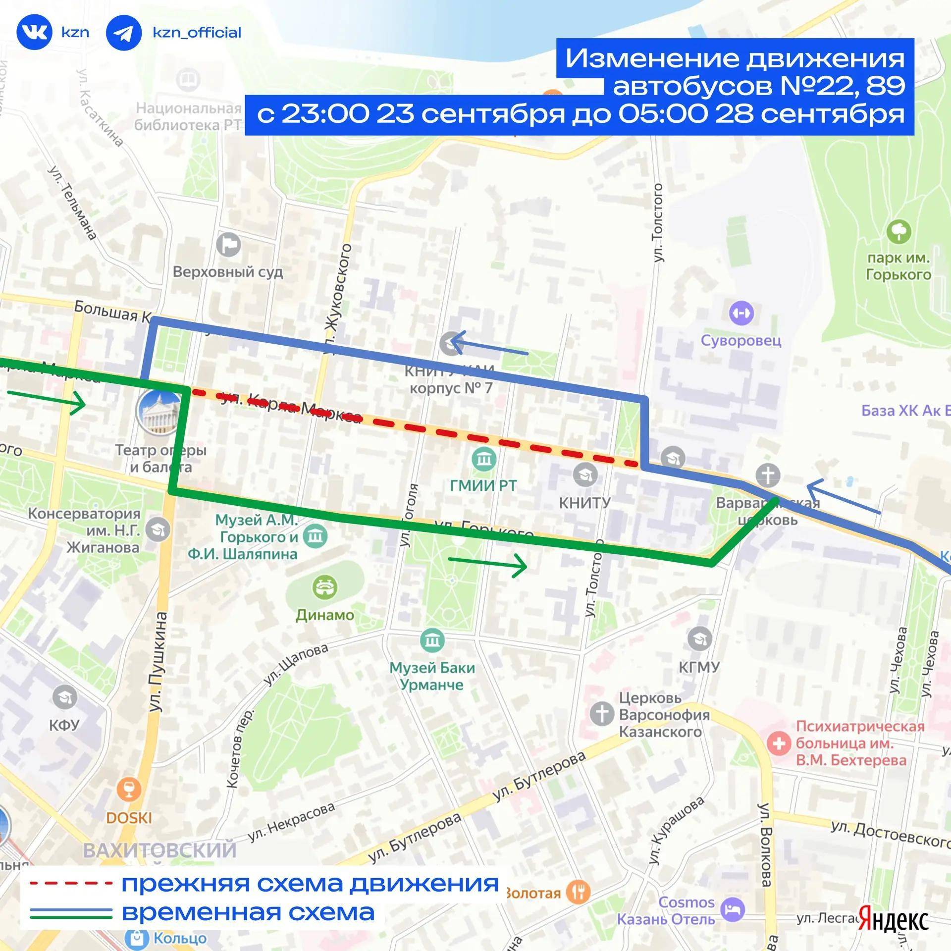 Из-за ремонта проезжей части на пять дней будет перекрыт участок улицы Карла Маркса в Казани