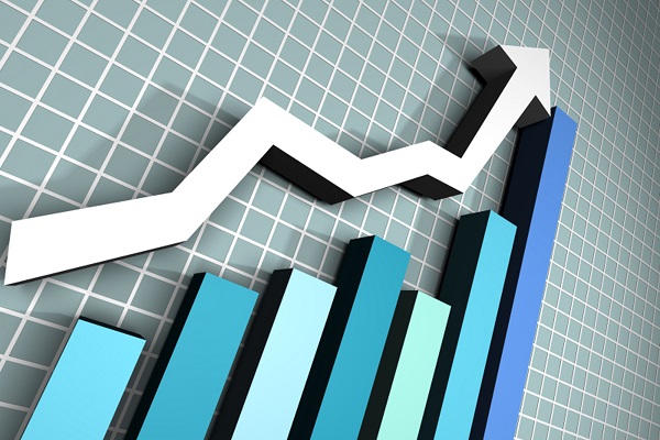 3d blue Diagram with arrow