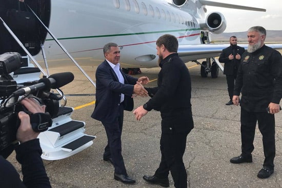 Рустам Минниханов прибыл в Чеченскую Республику на празднование 200-летия Грозного