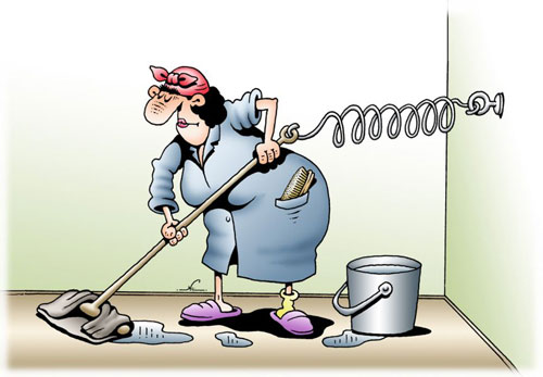 карикатура-уборщица