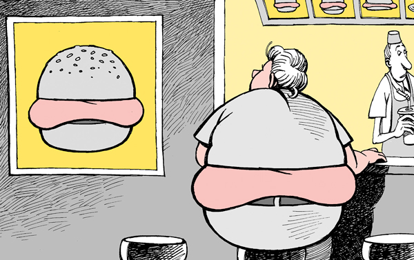 карикатура-потолстел