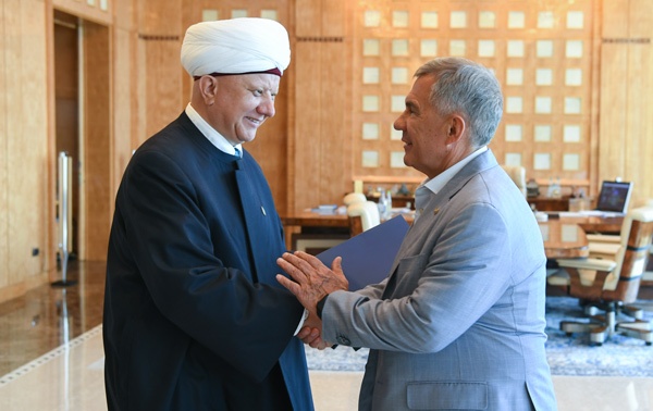 Минниханов-встретился-с-главой-Духовного-собрания-мусульман-России-Альбиром-Кргановым