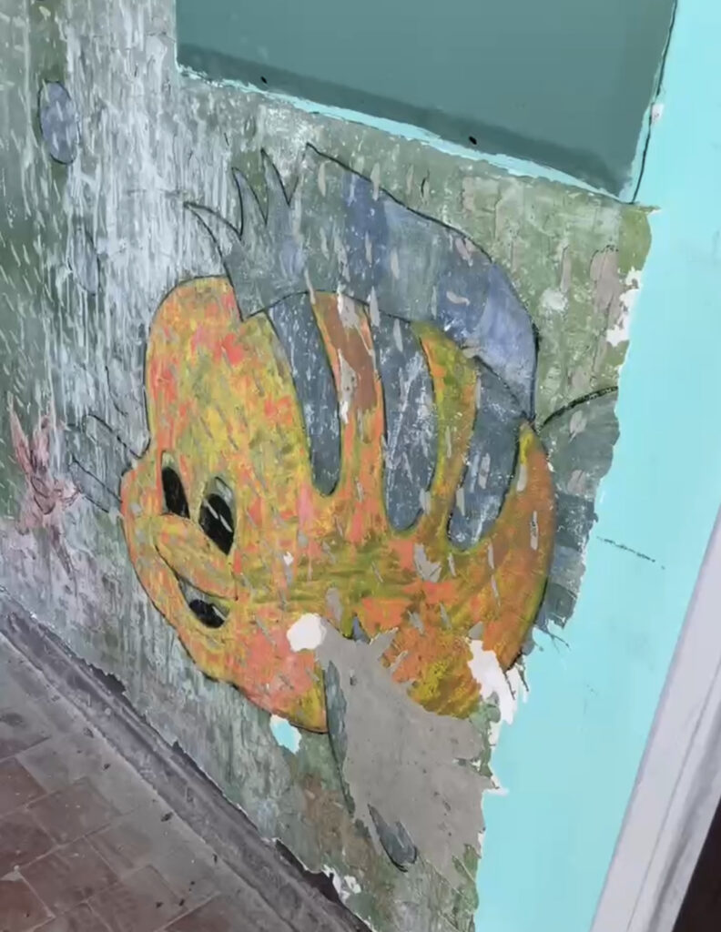 В Казани во время ремонта дома на стенах нашли детские рисунки