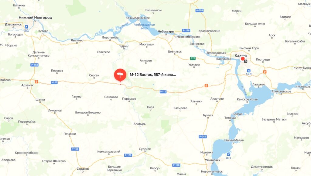 На трассе М-12 из-за аварии остановили движение в сторону Казани