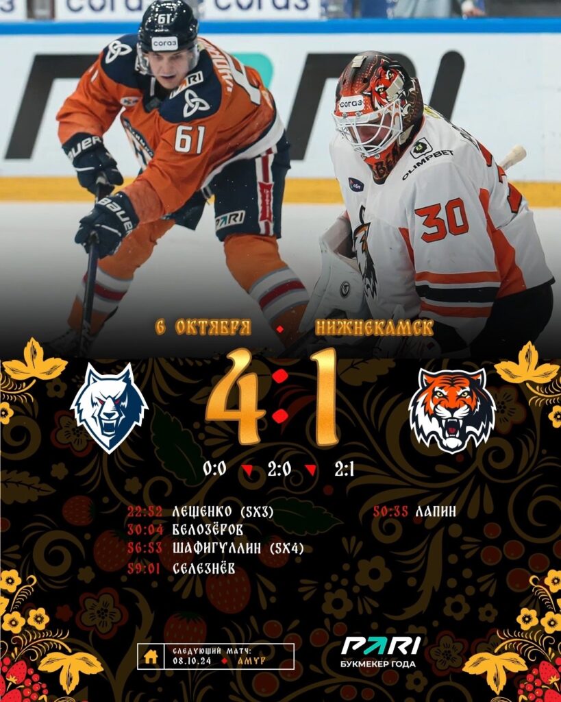 «Нефтехимик» разгромил «Амур» и выиграл второй матч подряд