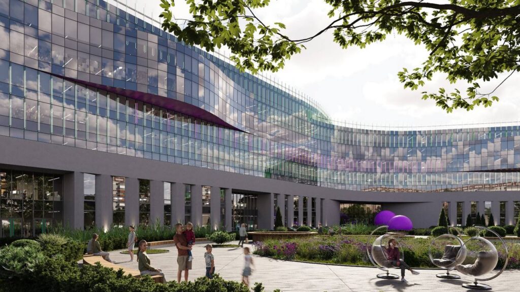 Опубликованы эскизы детской больницы Казани — ее фасады «обнимают» маленьких пациентов