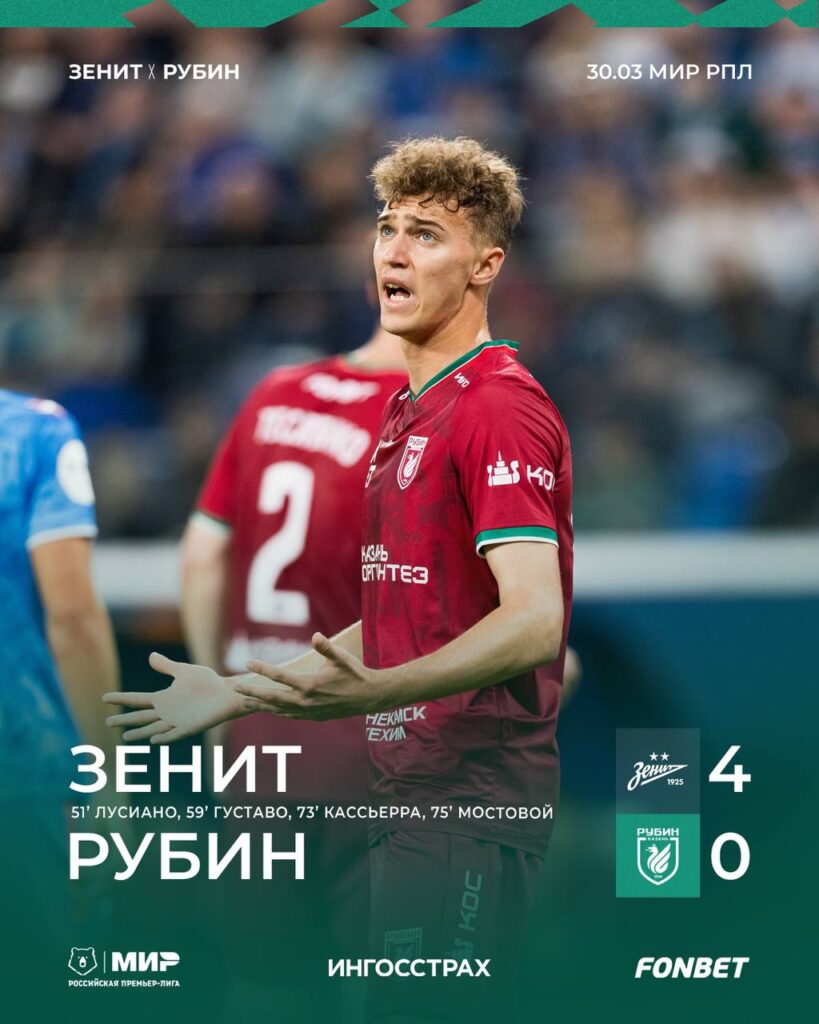 Рахимов о проигрыше «Зениту»: мы совершили глупость, когда с контратаки пропустили гол