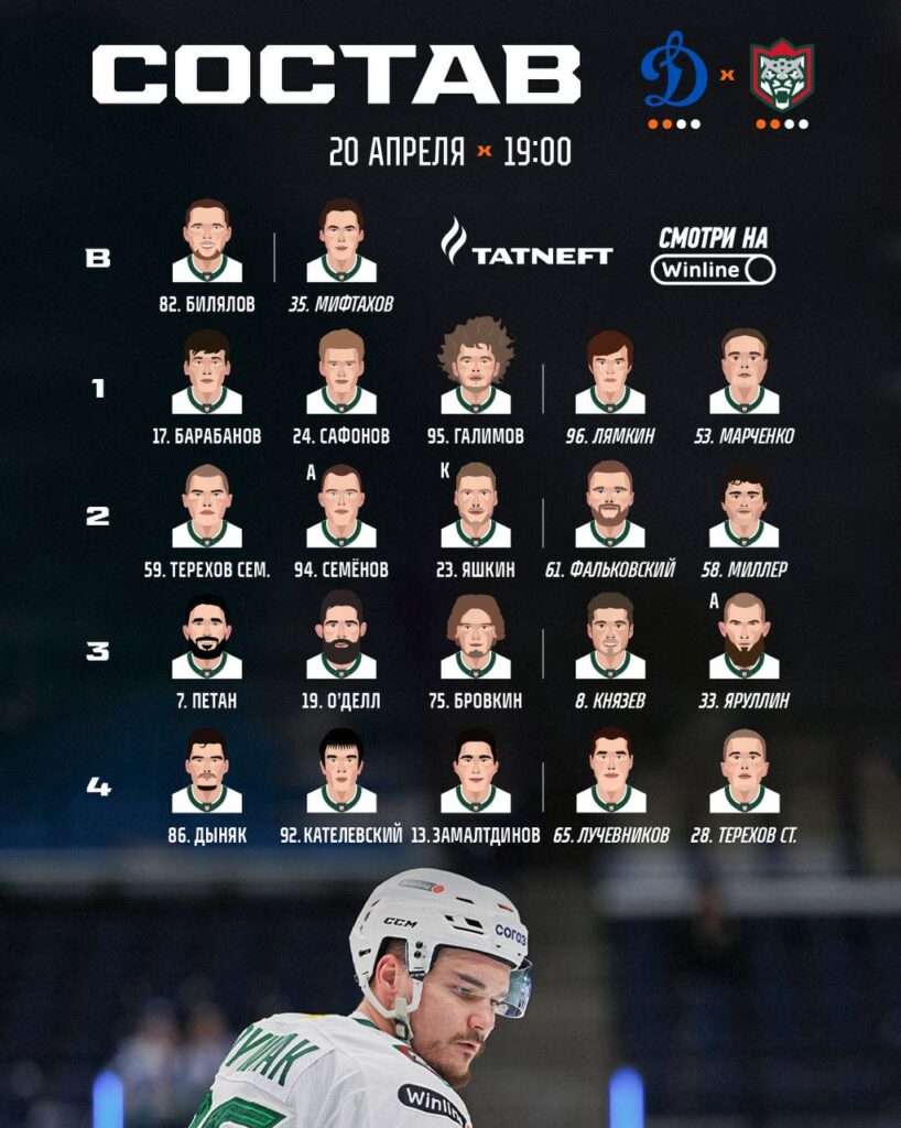«Ак Барс» выпустит на лед Семена Терехова в пятом матче с «Динамо»