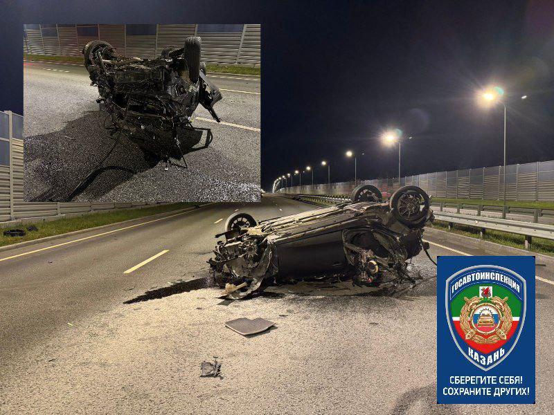 На Вознесенском тракте водитель «Киа» опрокинулся при столкновении с попутной машиной