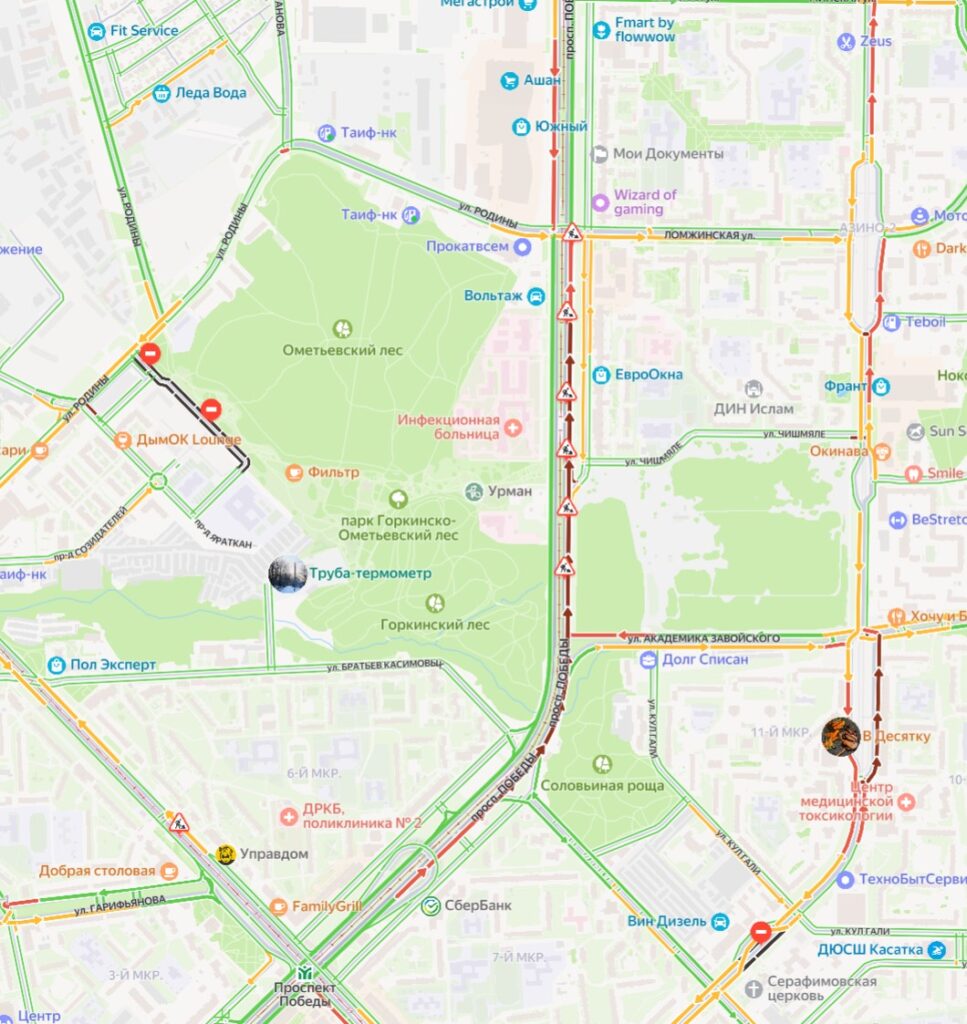 Дорожные работы парализовали движение по проспекту Победы в Казани